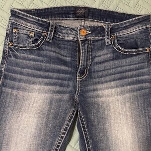 Daytrip Women's Dark Blue Skinny Jeans with Faded Whiskering
